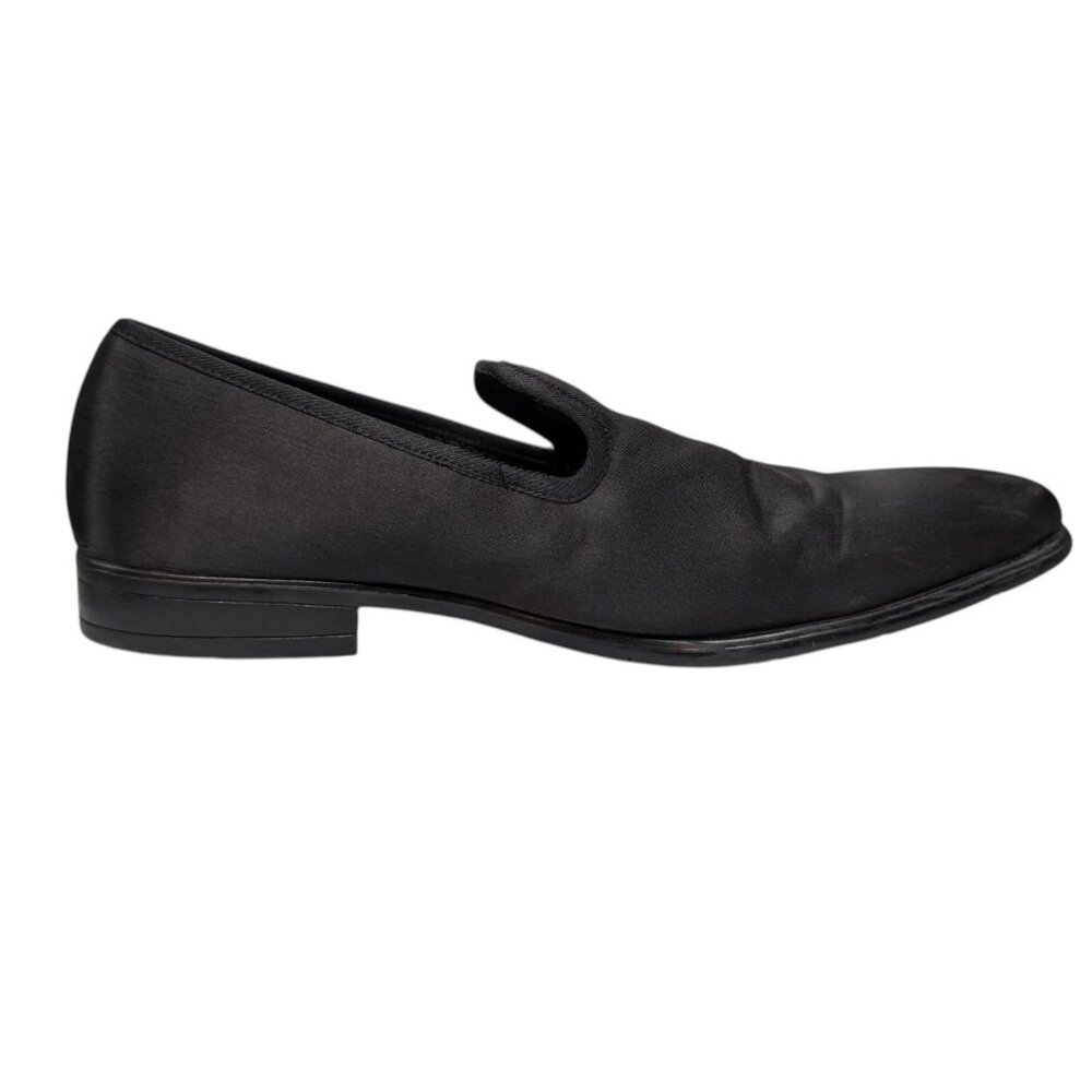 Carlo Morandi Loafer Shoes Mens Black Fabric Slip On Memory Foam Size 9.5 D